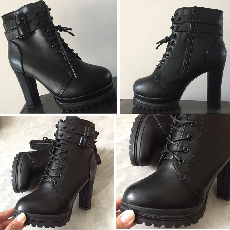 Г., женские ботильоны пикантные туфли-лодочки на платформе зимняя обувь на меху черного цвета на каблуке женская модная новинка, aa0589