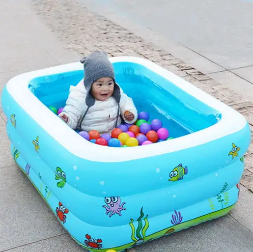 Baby Inflatable Swimming Pool For Summer Kids Game Pool Fencing For Children Portable Bath Tub Baby Mini-playground 110x90x46cm