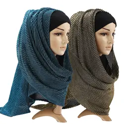 Роскошный бренд, блестящий мусульманский шарф, мгновенный платок, простой шарф, Дубайский хиджаб, femme musulman, шарф, тюрбан для женщин