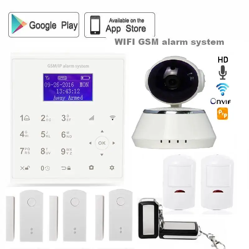 

Spanish 433mhz Wireless sms GPRS 2.4G wifi GSM alarm system home security Android/IOS APP control with Yoosee ip camera wi-fi