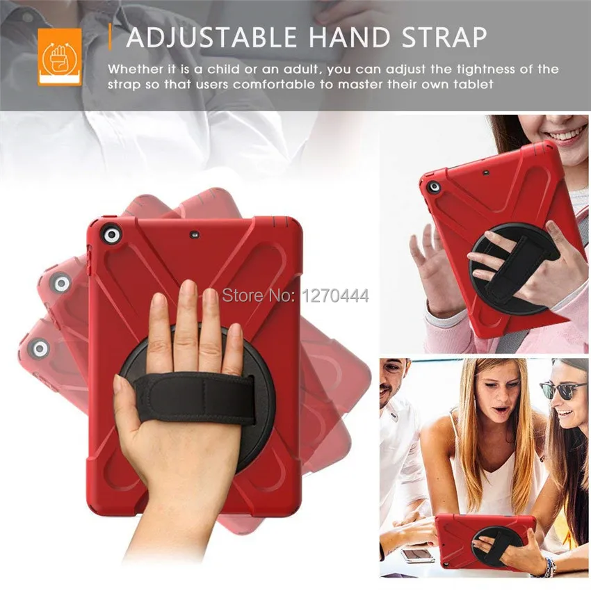 Skup Etui do ipada 9.7 2017 2018 nowy A1822 A1893 dzieci bezpieczne etui wstrząsoodporne pokrywa dla iPad 6th generacji przypadku pasek na rękę i smycz na szyje