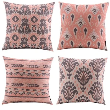

New design/4pcs/coral black/diamond/chevron pasley decorative cushion cover/throw pillow case/cotton linen/geometric American