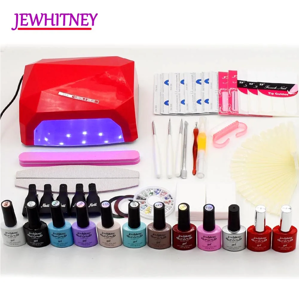 

Nail Set UV Gel Polish Kit 36W LED Lamp Manicure Set Kit 6 10 Colors Soak Off Nail Gel Varnishes Sets Nail Art tools Kits
