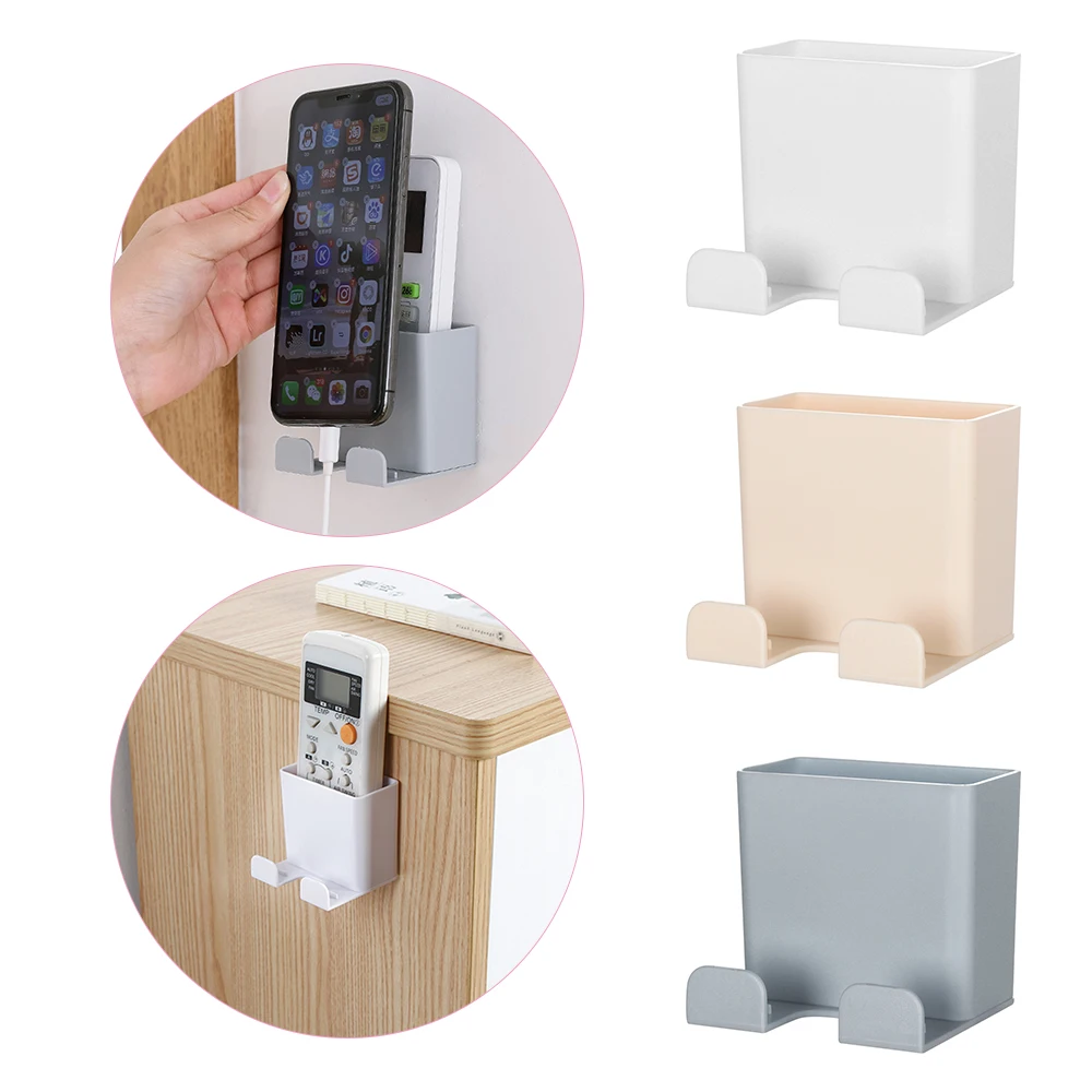

Adhesive Hanger Case Air Conditioner Storage Box Fixed On Wall Remote Control Organizer Mobile Phone Plug Holder Sticky Contain