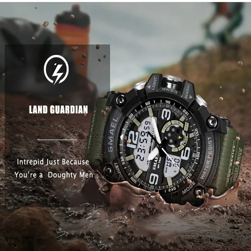 Tanie SMAEL mężczyźni Sport cyfrowy zegarek moda wodoodporny zegar niebieski 1617 luksusowa marka LED Relogio Masculino Montre Homme zegarki