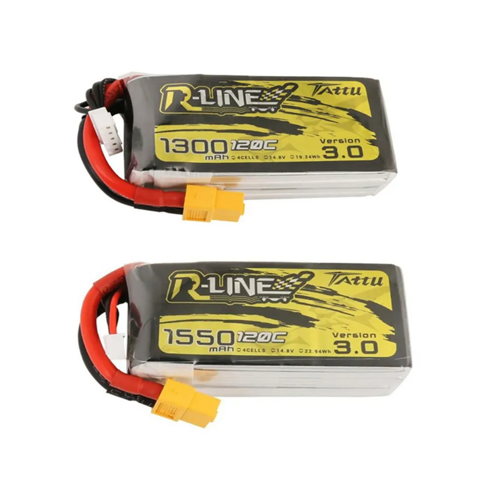 1/2/4 шт. татту R-LINE Версия 3,0 14,8 V 1300 мА-ч/1550 мА/ч, 120C 4S Lipo Батарея XT60 разъем для FPV RC модели запасные части DIY Радиоуправляемый квадрокоптер