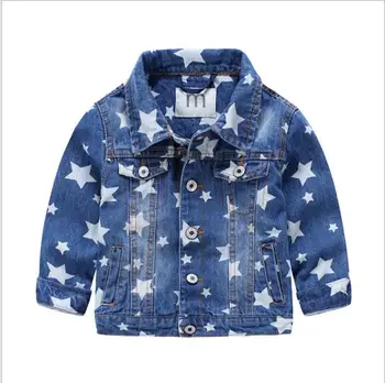 

girls jackets 2019 fall kids denim jacket fashion cotton print baby girl coat high-grade children coats sweet kids clothing