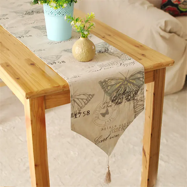 New Arrival Erfly Table Runner Cotton Linen Dinner Runners New Arrival Erfly Table Runner Cotton Linen Dinner Runners Insect Macrame Decoration Cover Past Washable