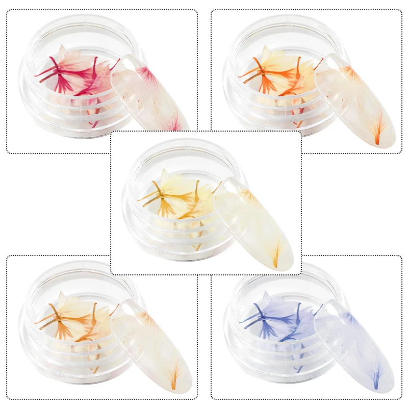 3D наклейки для ногтей RBAN NAIL Art сушеные цветы смешанные консервированные листья