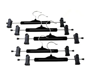 

[Free shipping] Hangerworld Black Velvet Flocked Hanger with Clips for Pants and Skirt (30 pieces/ Lot)