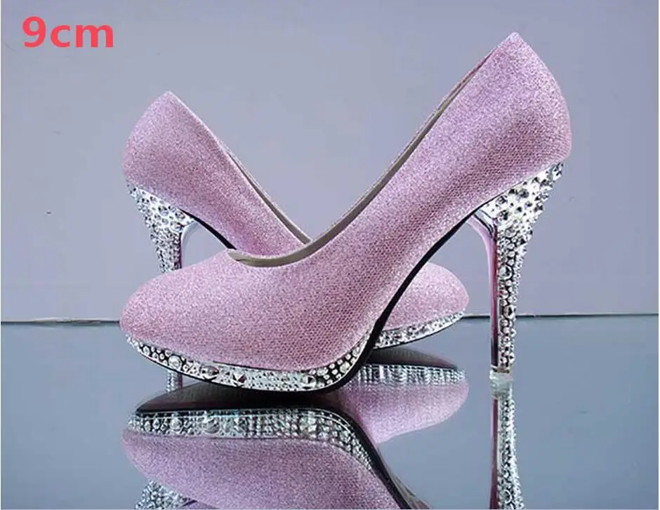 Весной и летом женские свадебные туфли красного невесты тонкие высоком каблуке
