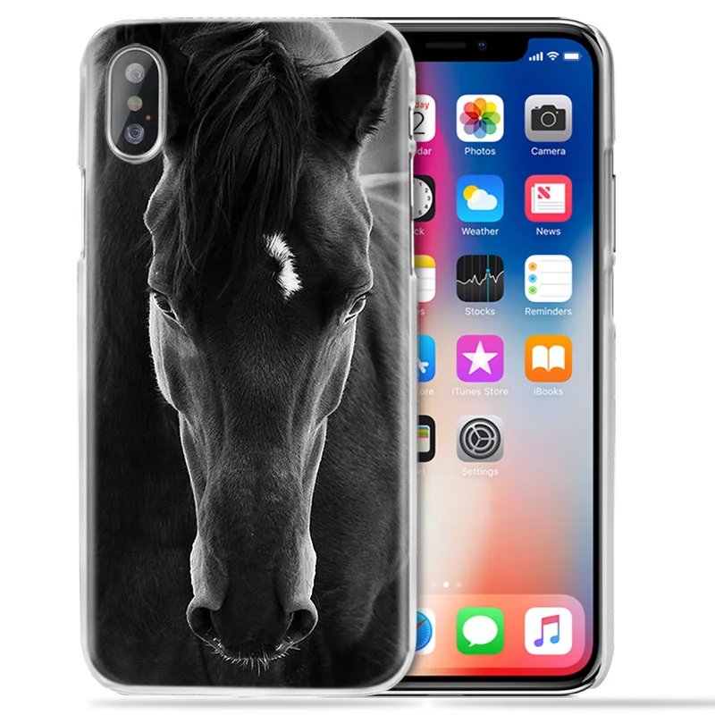 Чехол для iPhone XS Max XR X 10 7 7 S 8 6 6 S Plus 5s SE 5 4s 4 5C прозрачный ПК твердый пластиковый чехол Capa чехол для телефона Coque Horse Animal