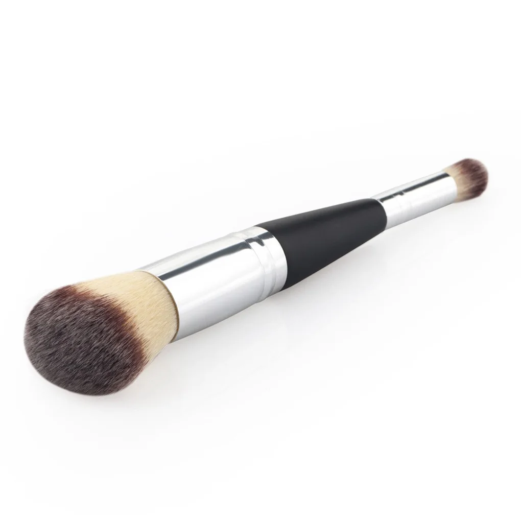 

New Portable Double Head Dual Use Portable Wood Aluminum Handle Cosmetics Makeup Powder Blush Eyeshadow Brushes