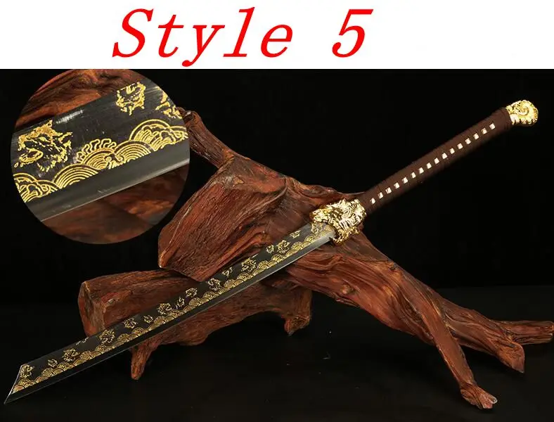 Китайский меч ручной работы KungFu Dao, меч из марганцевой стали с острым лезвием - Цвет: Style 5
