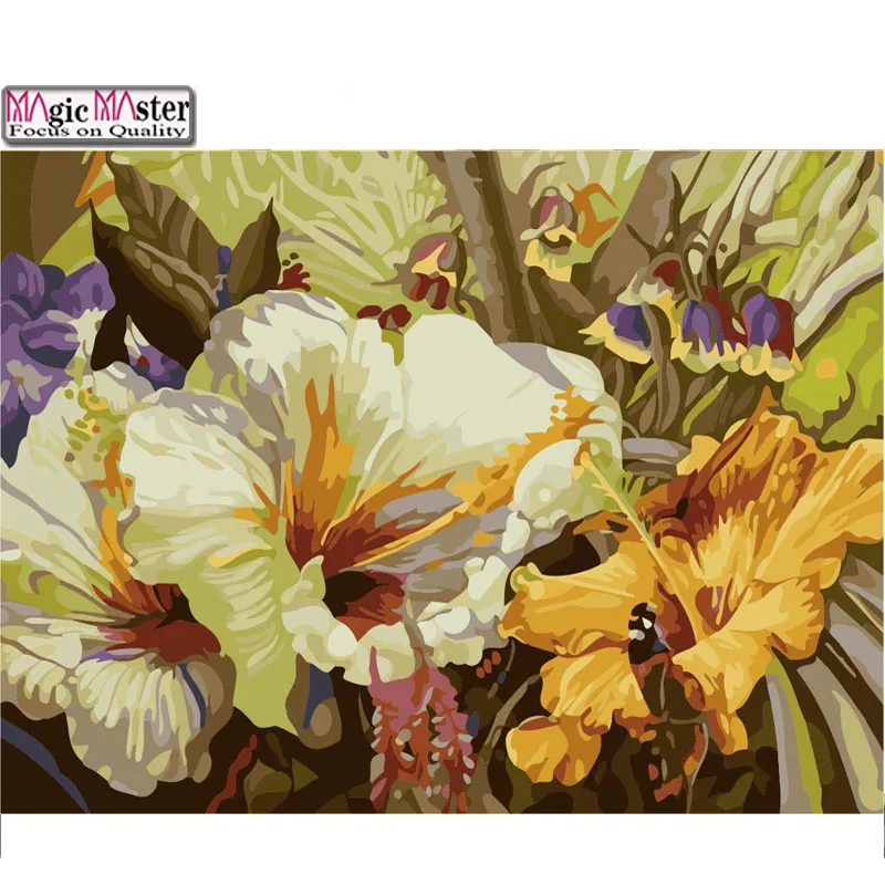 

Frameless DIY Digital Oil Painting By Numbers flowers On Canvas Modern Style Of Pictures by numbers Wall Decor