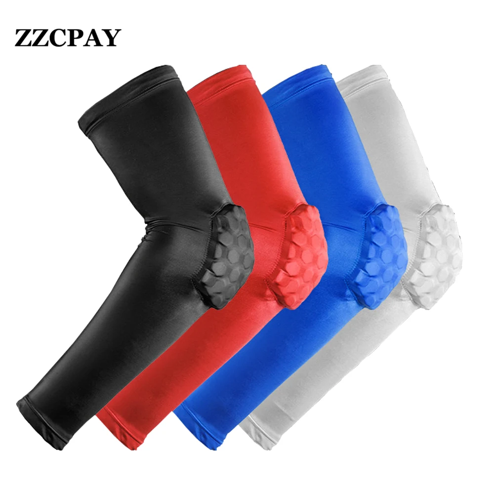 1PCS Elastic Gym Sport Basketball Arm Sleeve Shooting Crashproof Honeycomb Elbow Support Pads Elbow Protector Guard Sport Safety