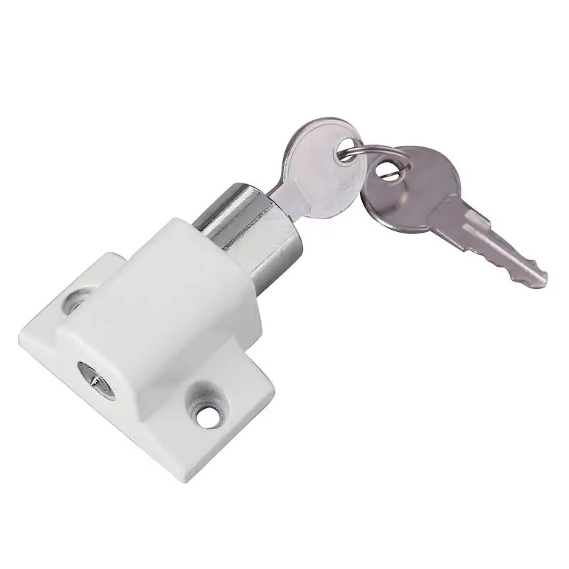 

4.3cm Windows Safety Lock Anti-Theft Lock Zinc Alloy Sliding Doors Safety Locks Home Hardware Restrictor Press Lock with 2 Keys