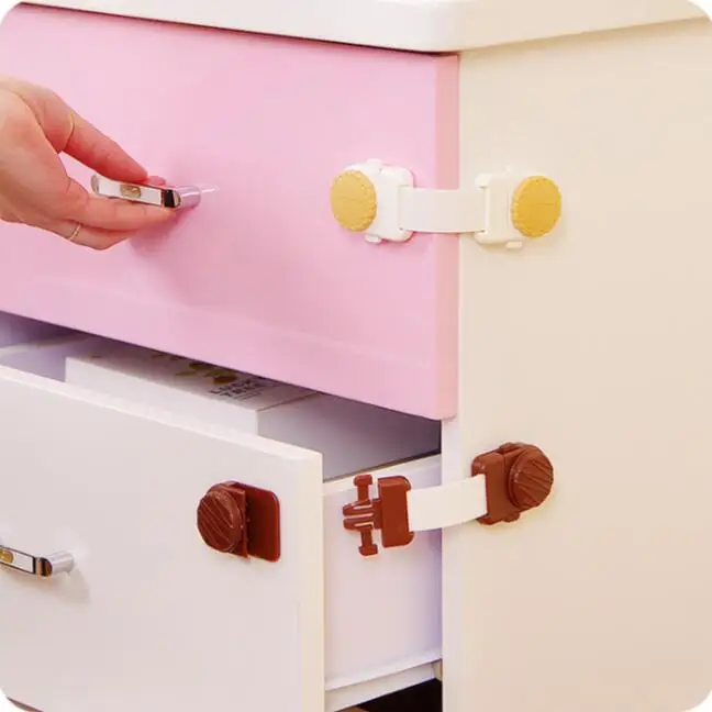 عالية الجودة منتظم أسلوب درج سلامة الطفل قفل قفل الثلاجة 3 أجزاء/وحدة الطفل خزانة باب الأمن قفل