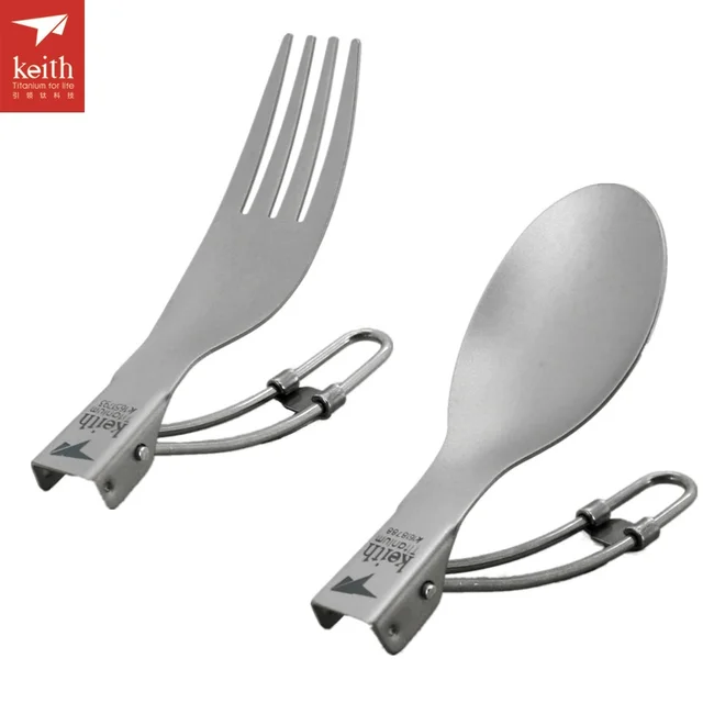 Keith Outdoor Cutlery Titanium Spoon Folding Spoon Camping Spork Ti53023