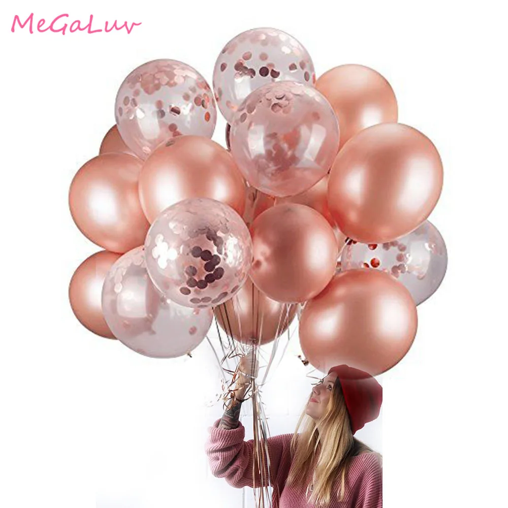 

20pcs 12inch Rose Gold 16th 21 30th Birthday Decors Ballon Set Helium Balloon Confetti Ballons Wedding Decoration Balloon Golobs