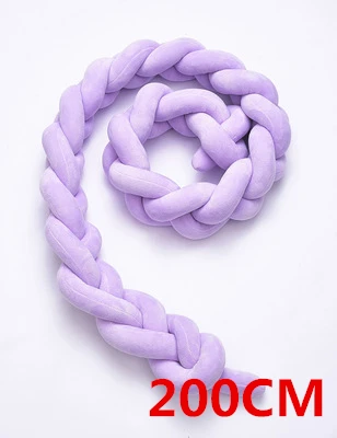 purple 200CM 1,5 м/2 м/3 м детская ручная работа noary узел новорожденная кровать бампер длинная завязанная коса Подушка для сна Детская кровать бампер кроватка Детская комната Декор - Цвет: purple 200CM