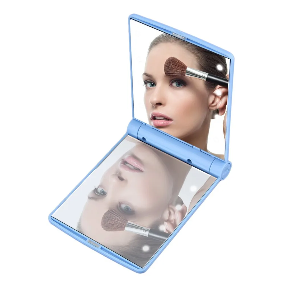 Pro Mini Mirror1Pcs светодиодный макияж зеркало леди Макияж косметическое складное портативное компактное карманное зеркало 8 СВЕТОДИОДНЫЙ Фонарь лампы Горячая