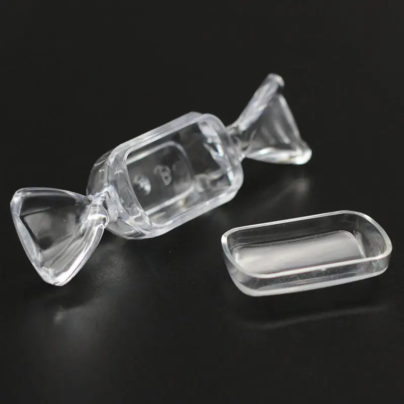 100 шт./лот Косметическая прозрачная банка в форме конфет с крышкой пластиковая