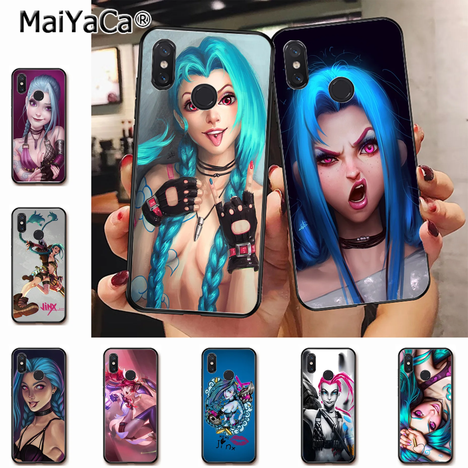 

MaiYaCa Jinx LOL Top Design Phone Case for xiaomi mi 6 8 se note2 3 mix2 redmi 5 5plus note 4 5 5 case