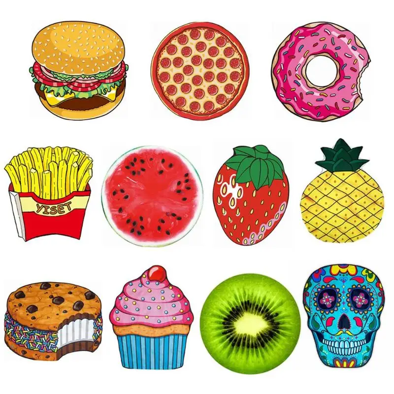 

Polyeater Beach Towel Tapestry Hamburger Fruit Print Picnic Mat Beach Blanket for Home Wall Art Decoration