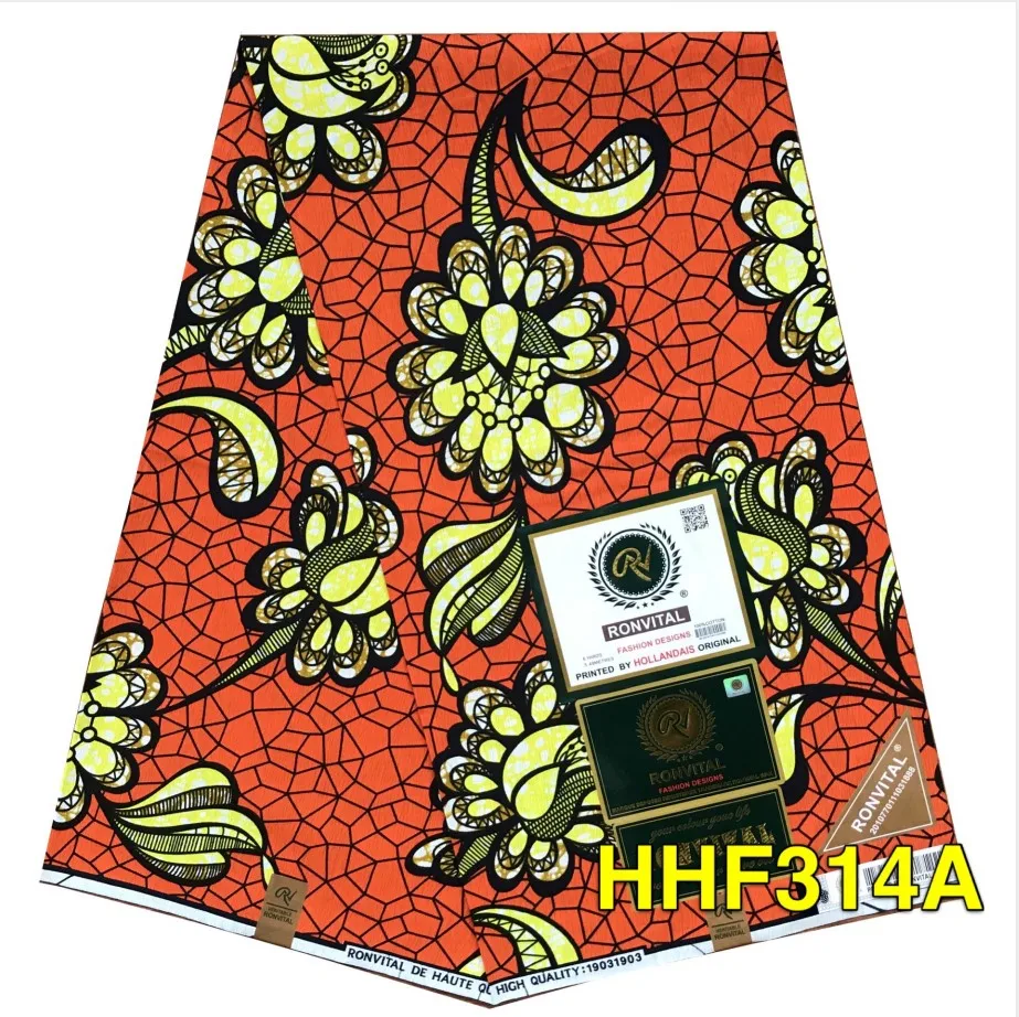 

RONVITAL OFFICIAL STORE HOLLAN WAX HIGH QUALITY FASHION FABRIC 100% COTTON PRINT MATERIAL DIY FABRICS 6YARDS/LOT FREE SHIPPING