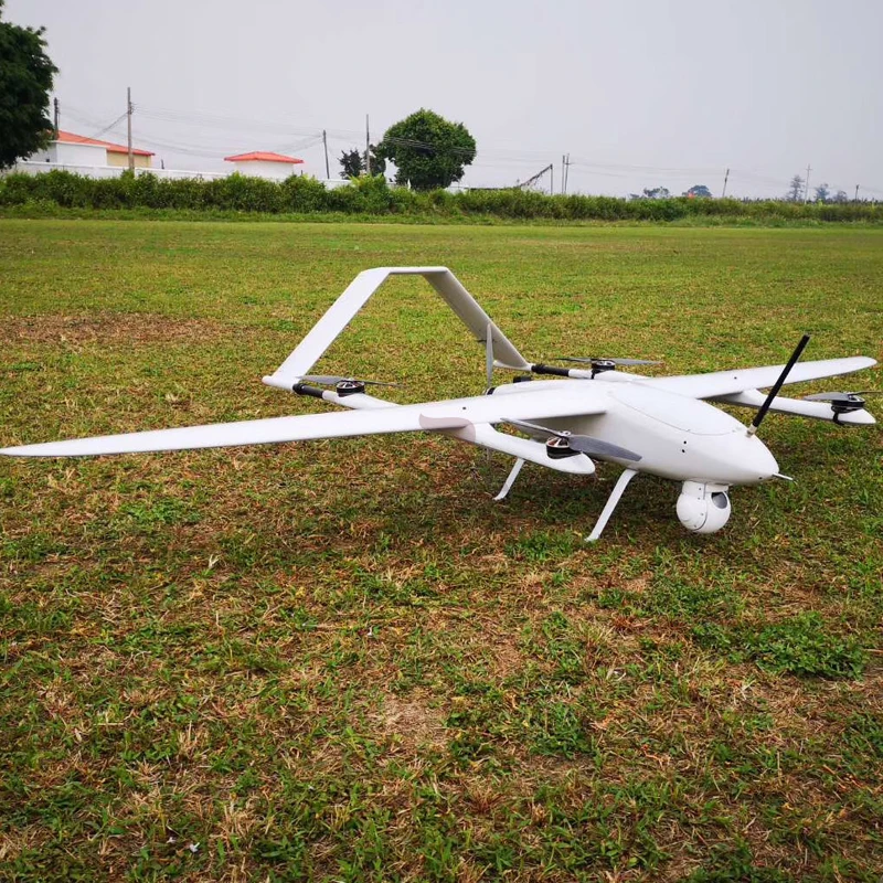 Electric Powered 2 Hours Endurance VTOL Fixed Wing UAV Aerial Video Surveillance Survey Mapping Dron