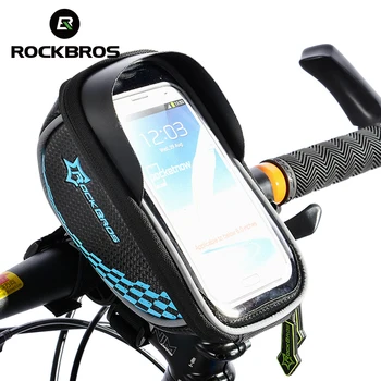 

ROCKBROS Bike Bag 5.5" Cell Phone Touchscreen Road Bicycle Bag Front Tube Frame Handlebar Cycling Bag Panniers Accessories