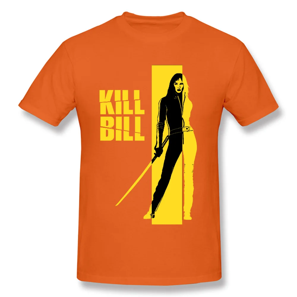 Kill-Bill-0619 Men Prevalent Normal Tees Round Collar Father Day All Cotton T-Shirt Leisure Short Sleeve T Shirts Kill-Bill-0619 orange
