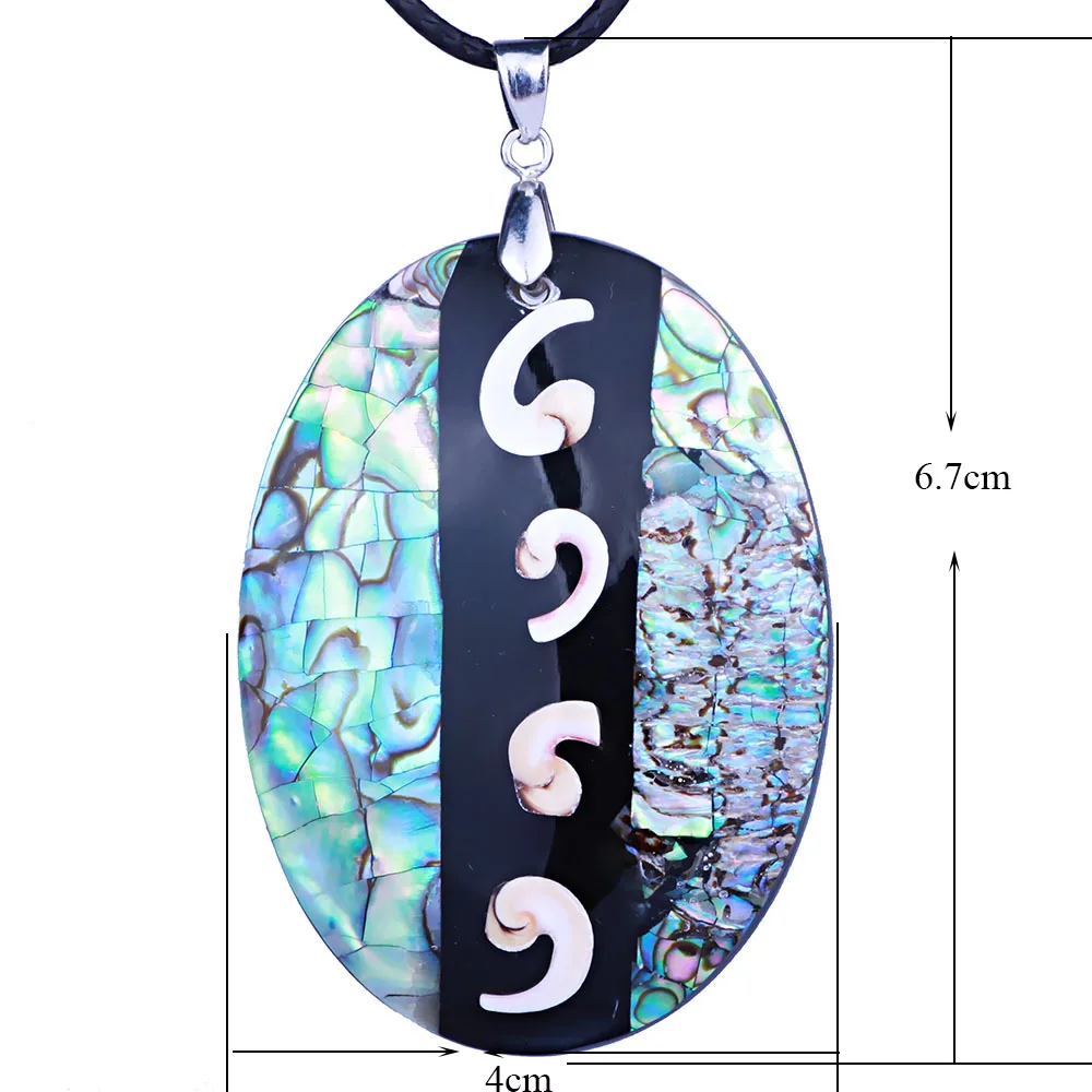 Fashion Jewelry Hand-Jigsaw rhombus abalone shell oval shape pendant women choker necklace