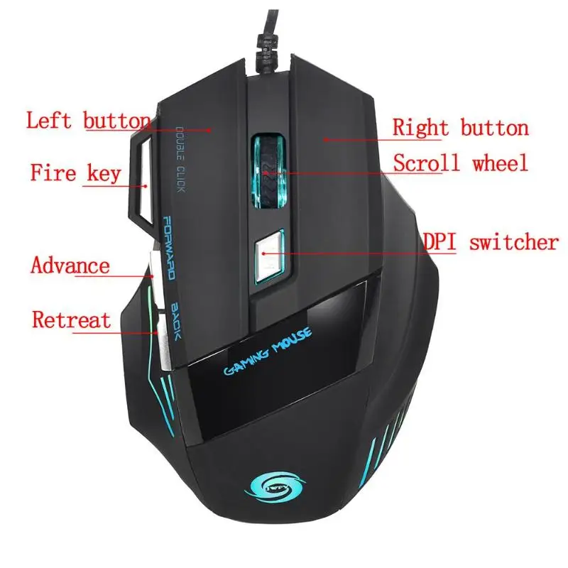 HXSJ J30 USB Wired Gaming Keyboard Backlight 5500DPI Adjustable Optical Ergonomic Mice Mouse Kit high quility Gaming Keyboard