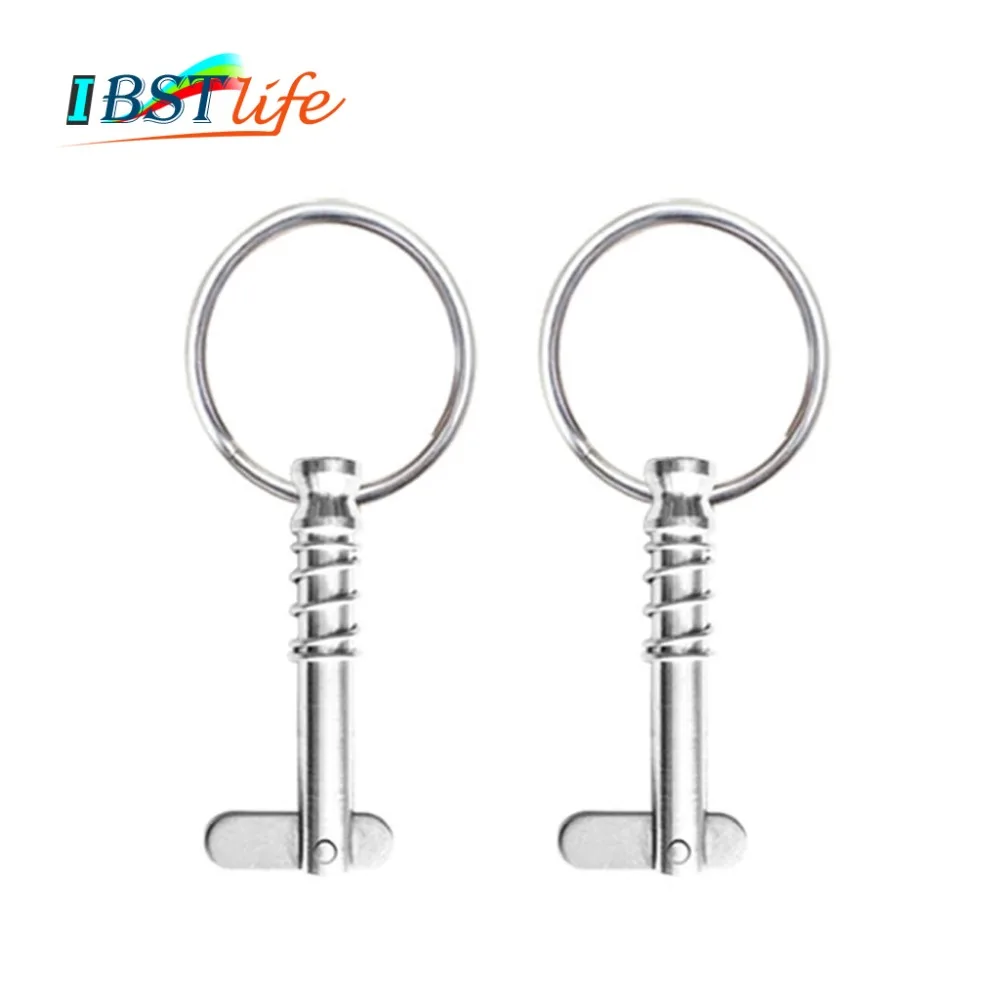 

2PCS Marine Grade 6.3*42mm 1/4 inch Quick Release Pin with Ring for Boat Bimini Top Deck Hinge Marine hardware