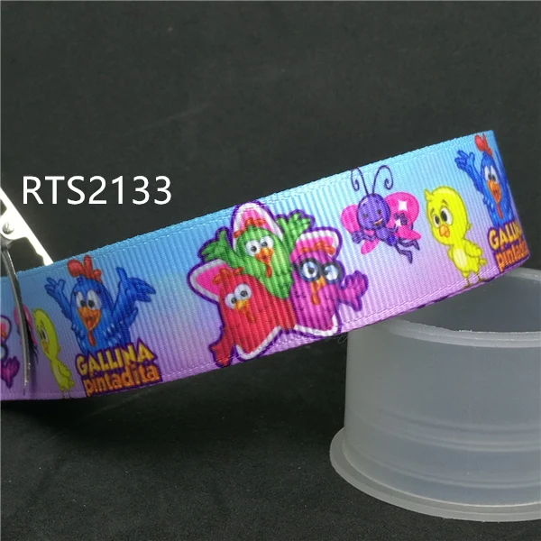 

Free shipping 50yard/roll 7/8inch cartoon chicken printed grosgrain ribbon
