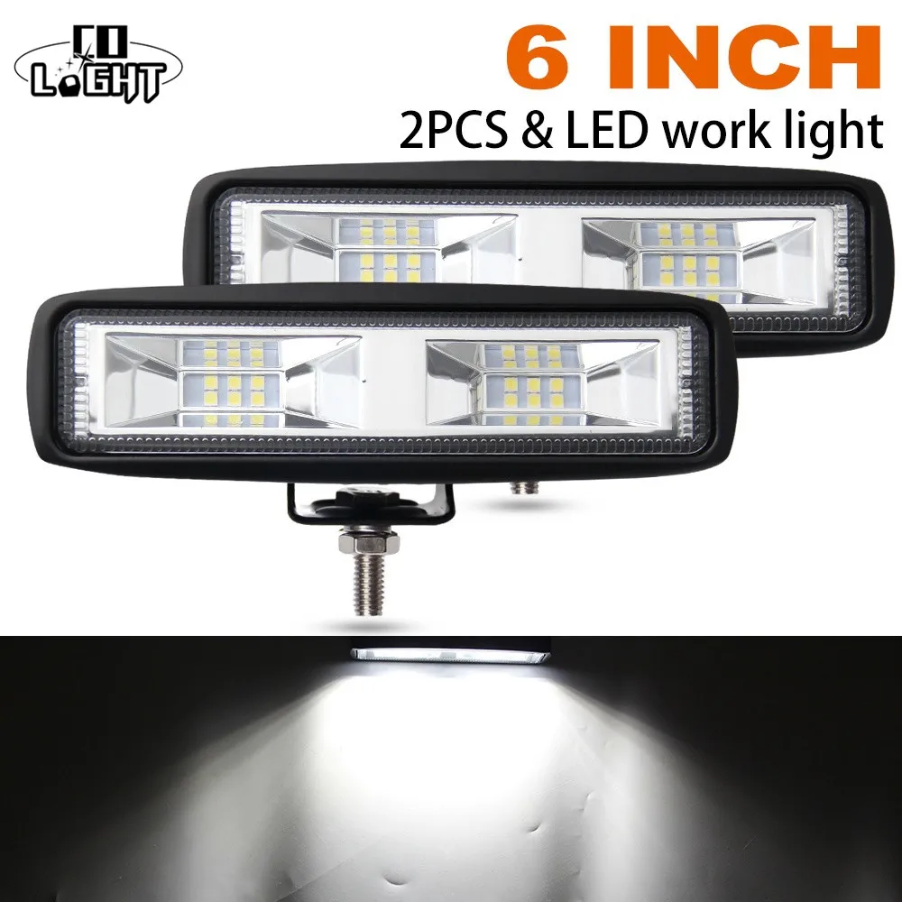 CO LIGHT Led Car Work Light 40W 6 Inch Flood Beam Led Light Bar Auto