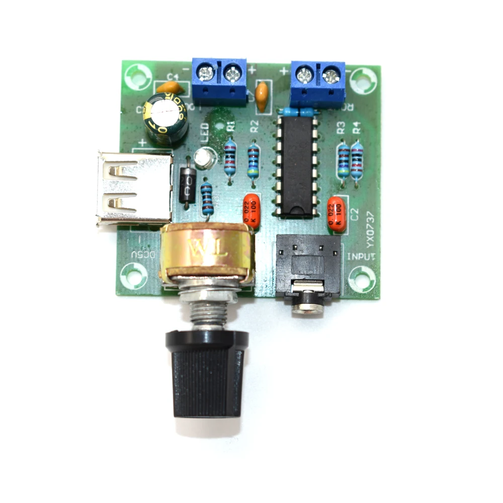 Миниатюрная Плата усилителя мощности Lusya USB 5Wx2 HIFI двухканальная звука CM2038 5 в