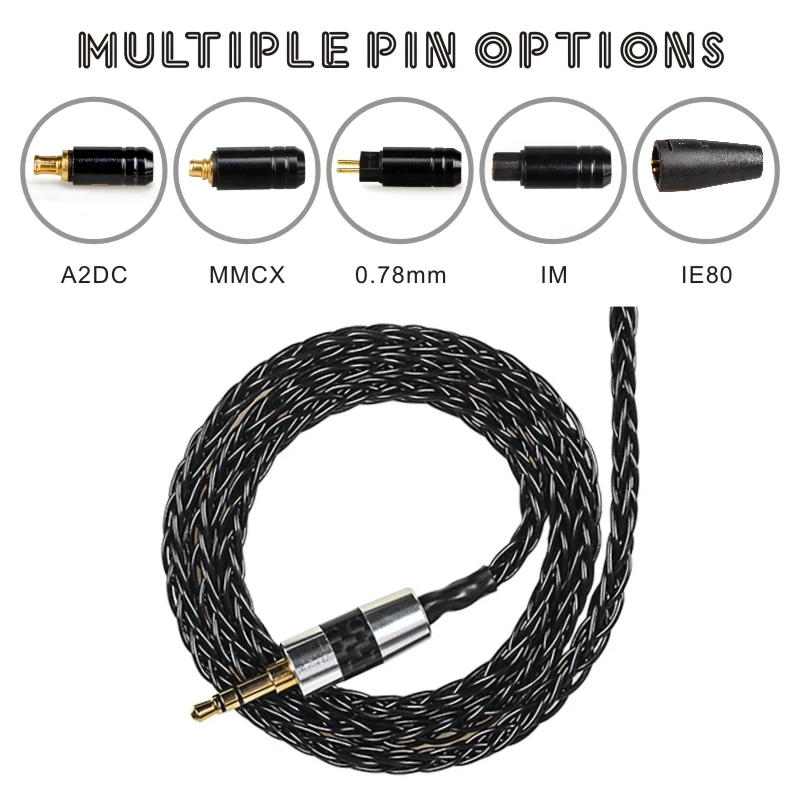 FDBRO 8*50 ядер посеребренные наушники улучшенный провод для наушников MMCX кабель IE80 IM