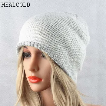 

2019 Winter Warm Hats For Women Wool Knit Crochet Hat Autumn Spring Female Beanie Cap Adult Ski Cap Wholesale