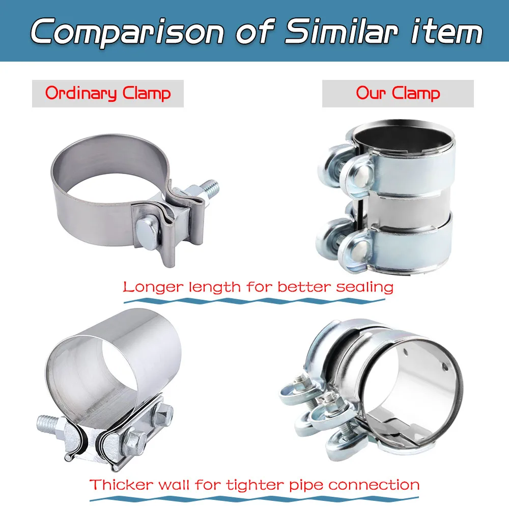 2/" Stainless Steel Turbo Exhaust Muffler Exhaust Clamp Bolts