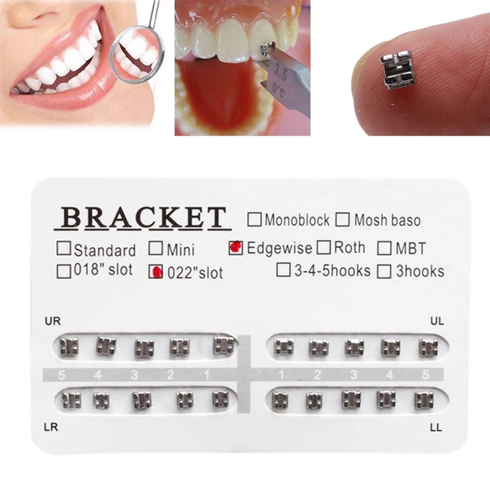 

Orthodontic Bracket Edgewise 022 with/no Hook Bracket Square Wire Bracket Correction Material