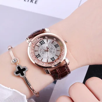 

2019 Promotion Top Fashion New Student Belt Watch Quartz No Waterproof & Casual Women's Quicksand Ball