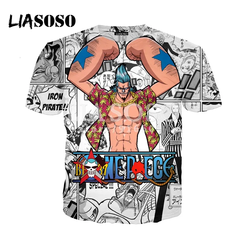 LIASOSO NEW Anime One Piece Luffy Franky Chopper shirts 3D Print T shirt/Hoodie/Sweatshirt Hipster Cosplay Unisex tshirt X089 | Мужская