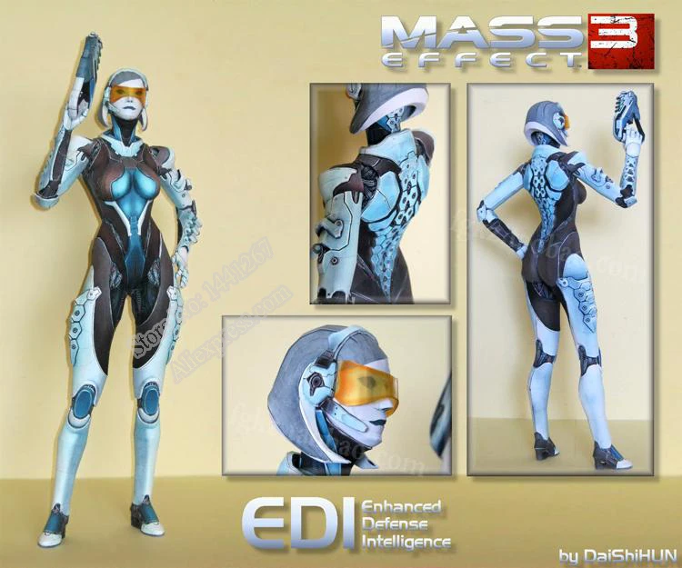 Mass Effect 3 EDI игровой персонаж роль 3D бумажная модель Сделай Сам 44 см