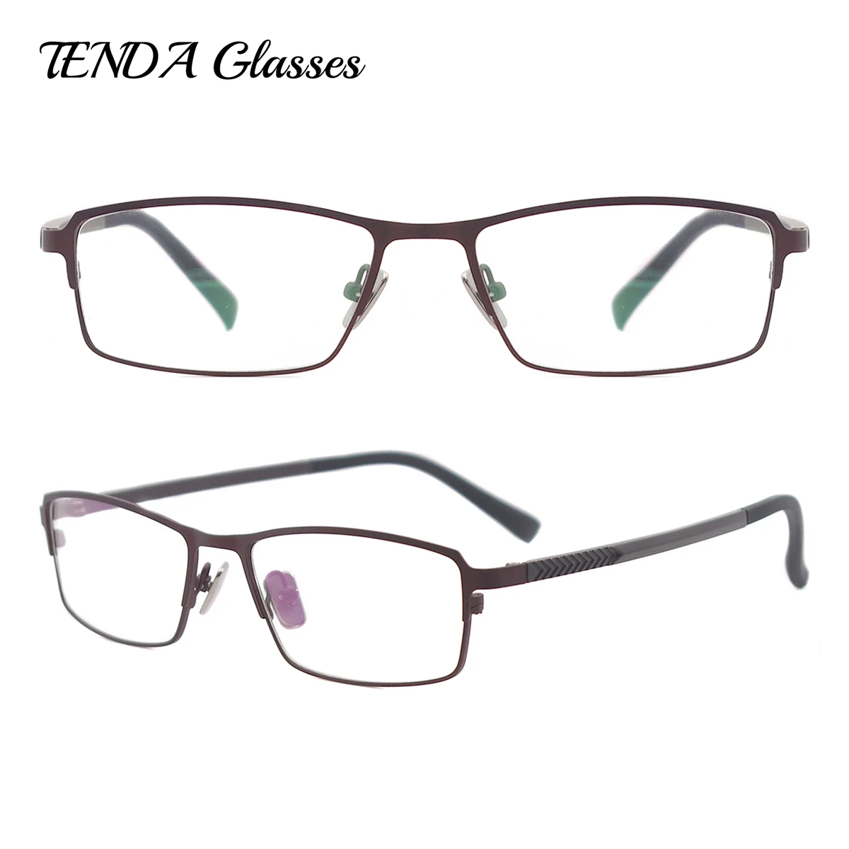 Metal Full Rim Rectangle Spectacles Classic Prescription