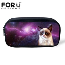 FORUDESIGNS Women Professional Makeup Bag Cute Cat Dog Galaxy Space Pencil Case Bags Pen Pouch for Children Girls Boy Organizer