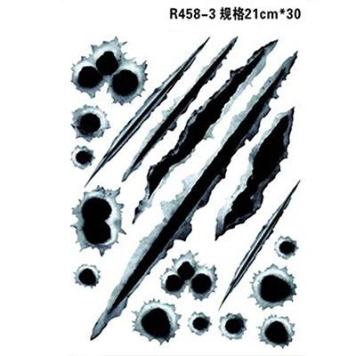3D автомобилей для укладки персонализированные царапин моделирования наклейки Творческий пуля отверстия трещины изменения Авто мото наклейки - Название цвета: R458-3