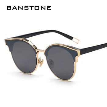 

BANSTONE Women Cat Eye Sunglasses Classic Brand Designer Semi Rimless Sunglasses